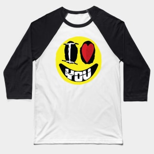 I Love You, I Heart You Smiling Face word art Baseball T-Shirt